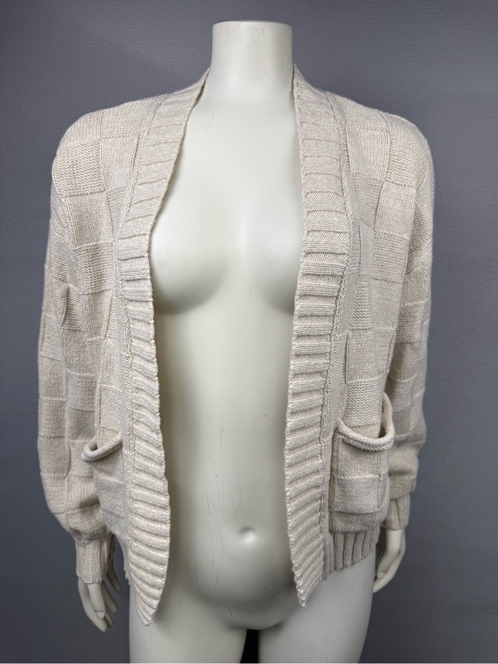 American Eagle women’s XS  Open-Front Cream Knit Cardigan Sweater